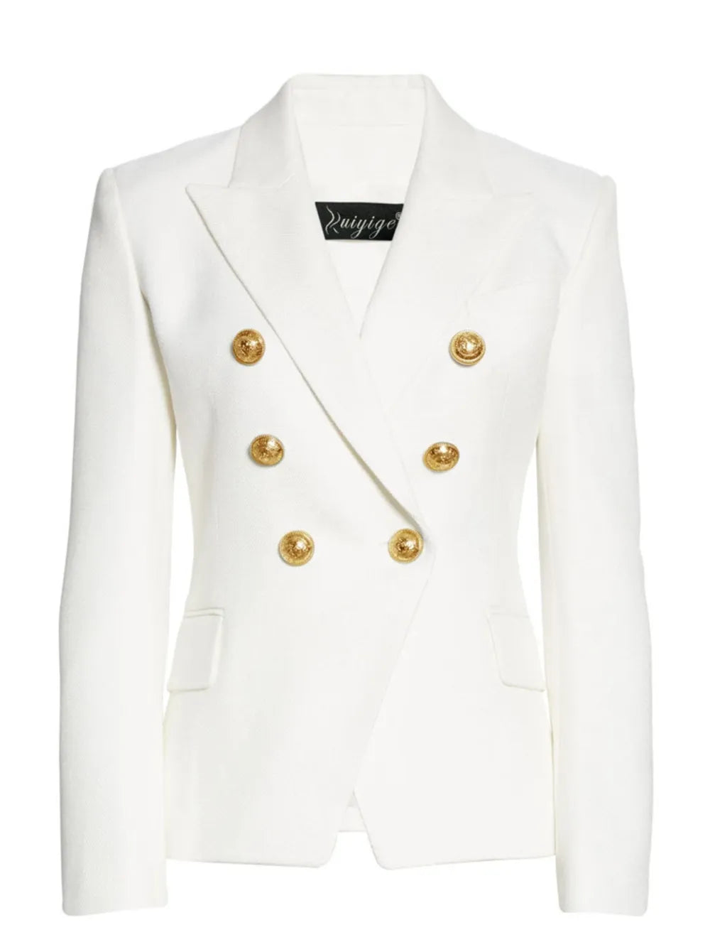 Lapel Collar Long Sleeve Blazer - Fashorio