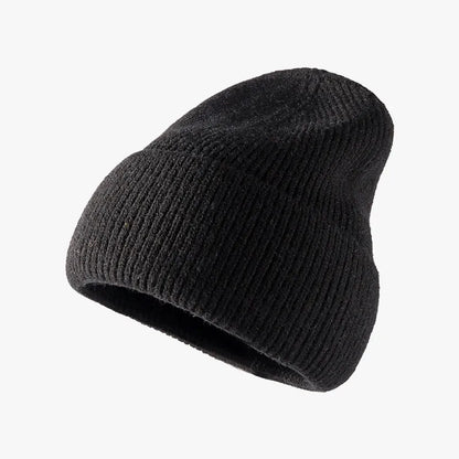 Thermal Solid Knit Hat Black One Size - Fashorio