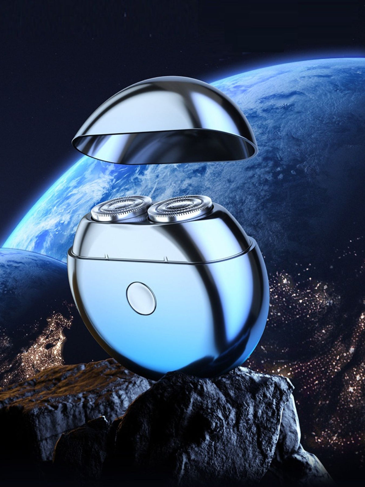 Portable mini electric shaver front view