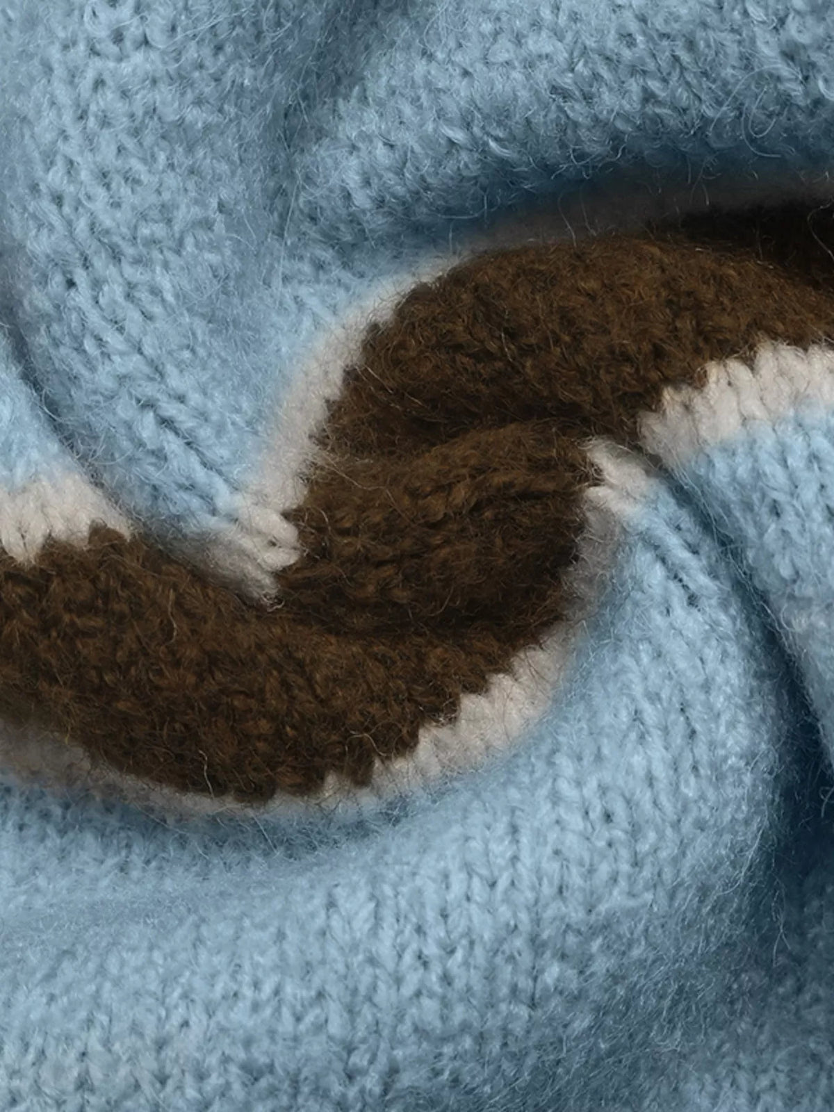 Striped Button Polo Collar Sweater in Blue view 10