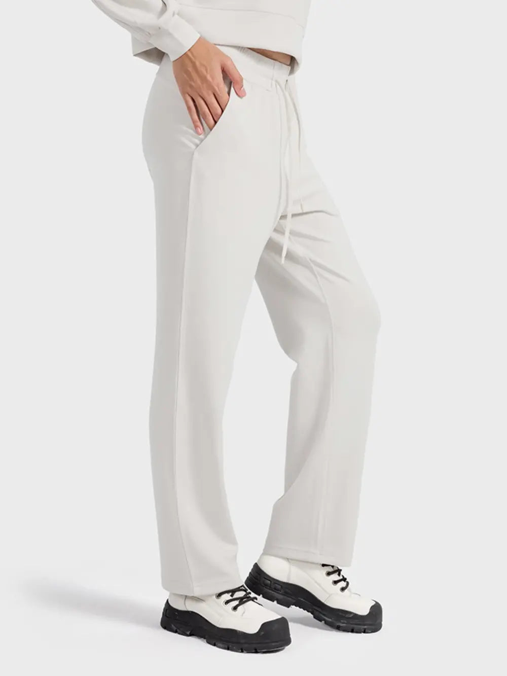 Drawstring pants back view