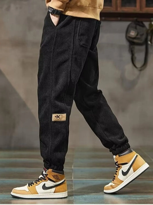 Men's Plus Size Casual Joggers with Pockets Black - Fashorio