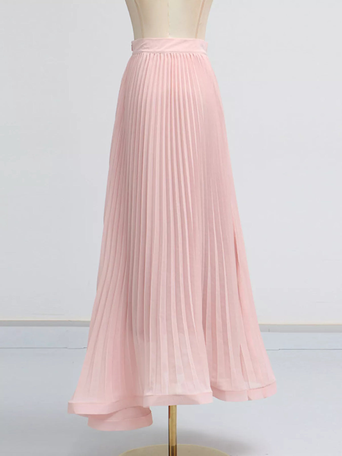 Frill Lapel Collar Top and Pleated Skirt Set, view 19