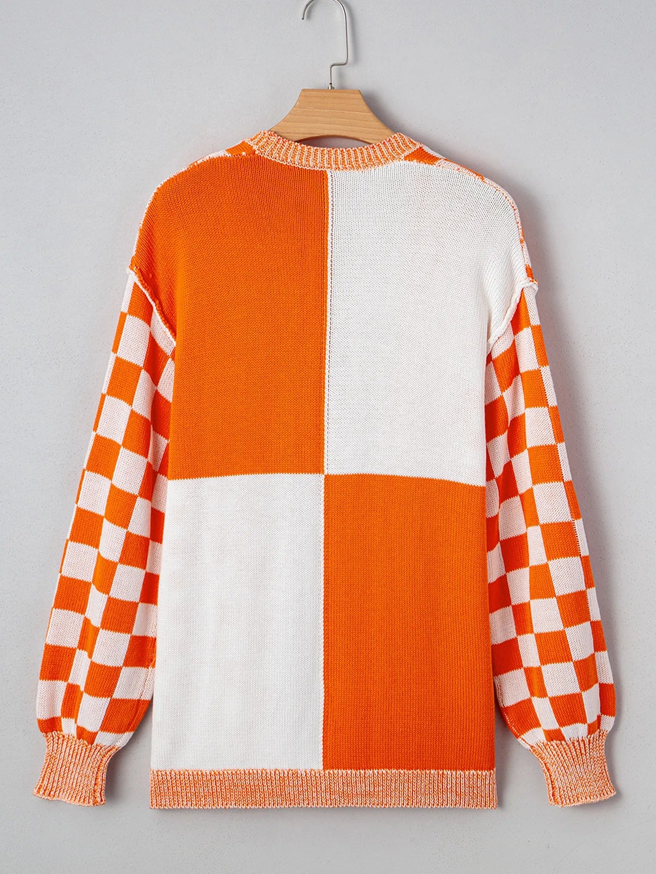 Checkered Pattern Open Front Cardigan - Fashorio