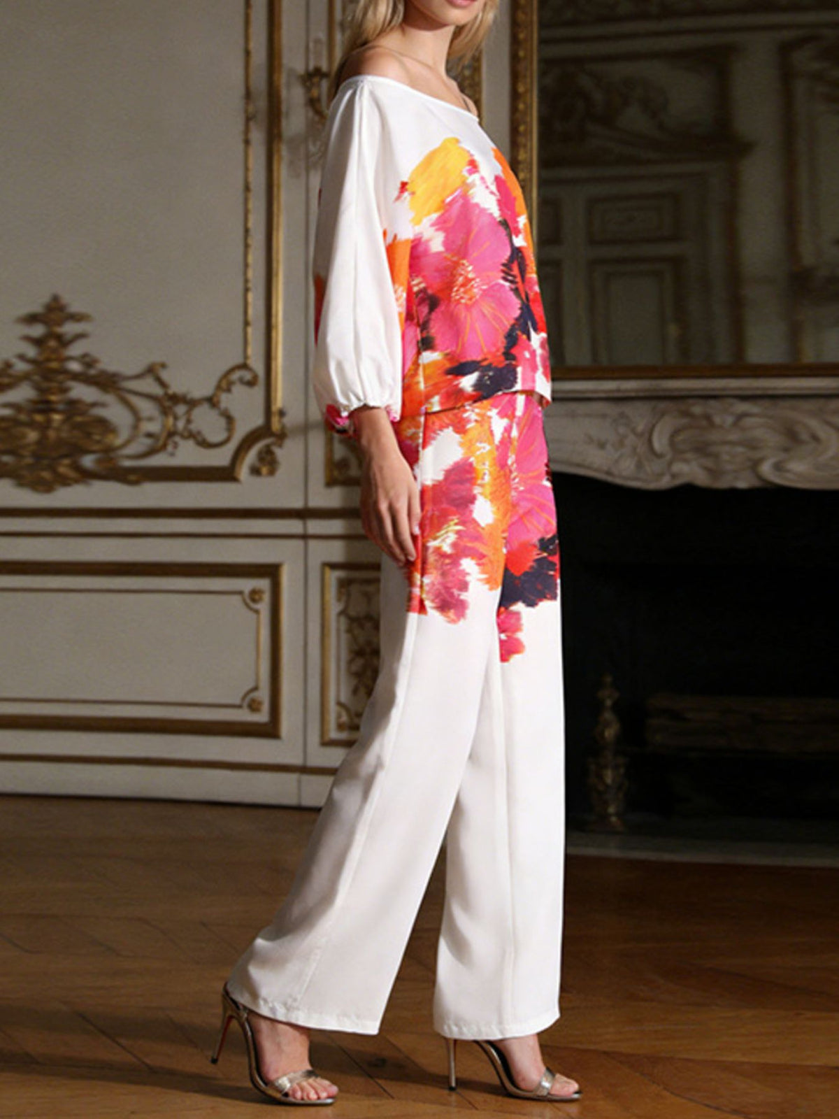 Multicolor floral coordinated set full length styling