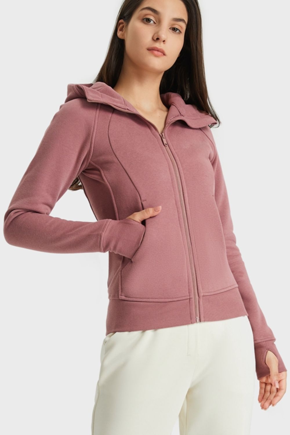 Millennia Zip Up Seam Detail Hooded Sports Jacket - Fashorio