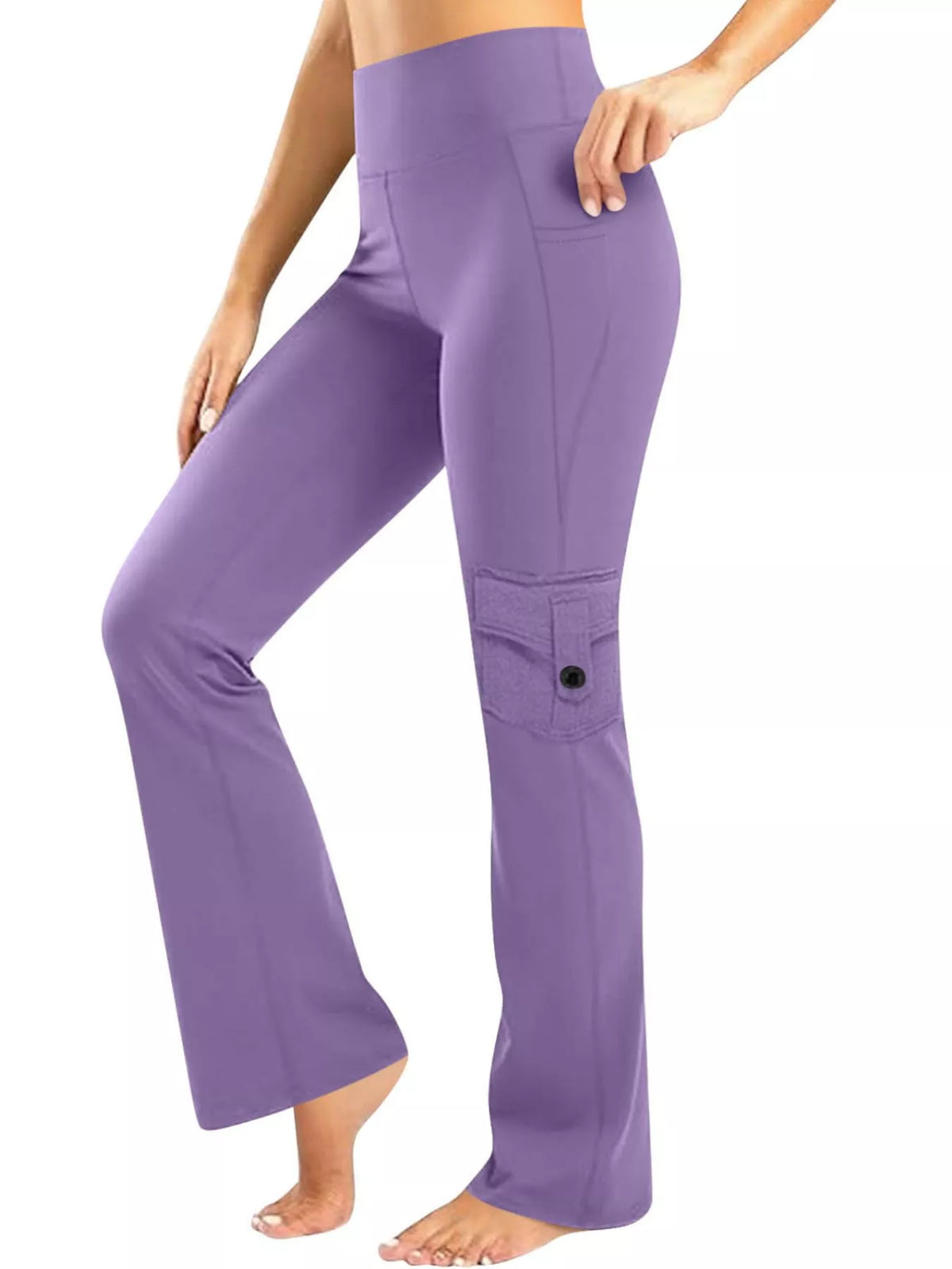 High waisted leggings in gray front view