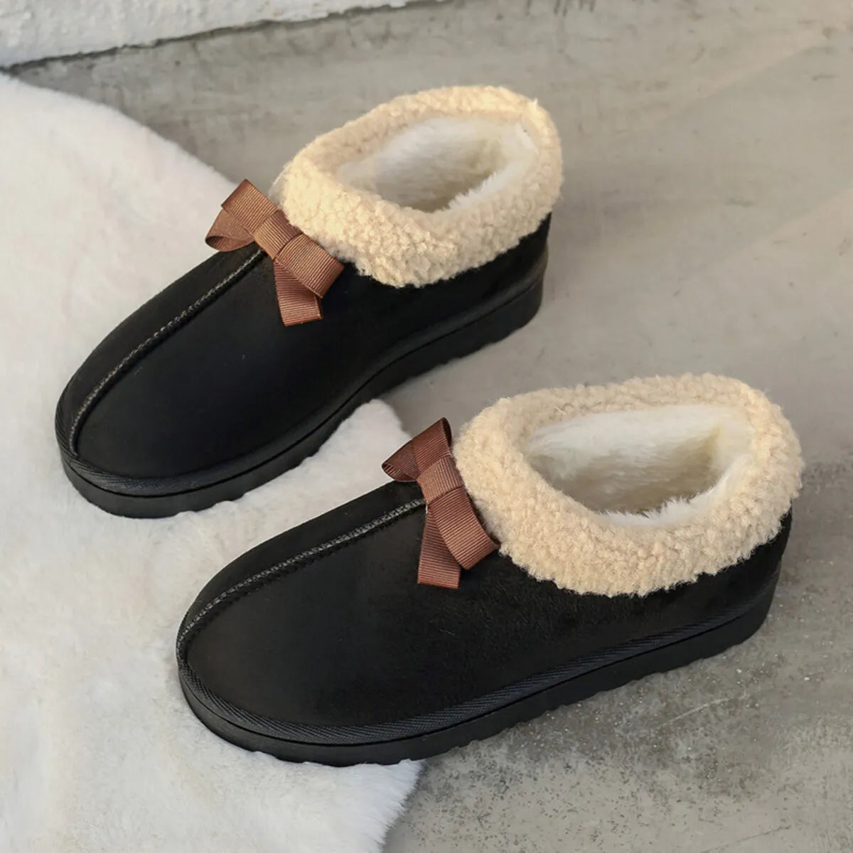 Cozy Winter Ankle Boots with Fleece Lining - Fashorio