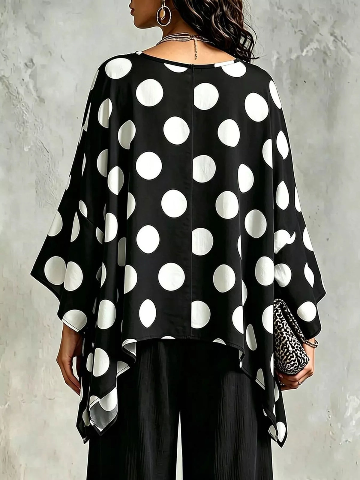 Polka dot print fabric detail close up