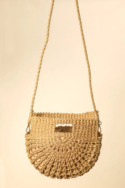 Fame Braided Semi Circle Tote Bag Ta one size - Fashorio