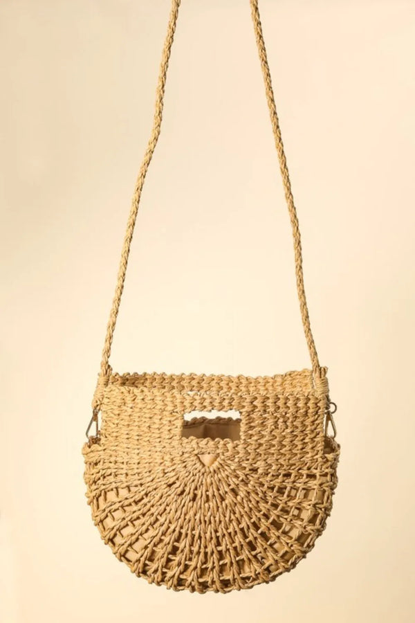 Fame Braided Semi Circle Tote Bag Ta one size - Fashorio