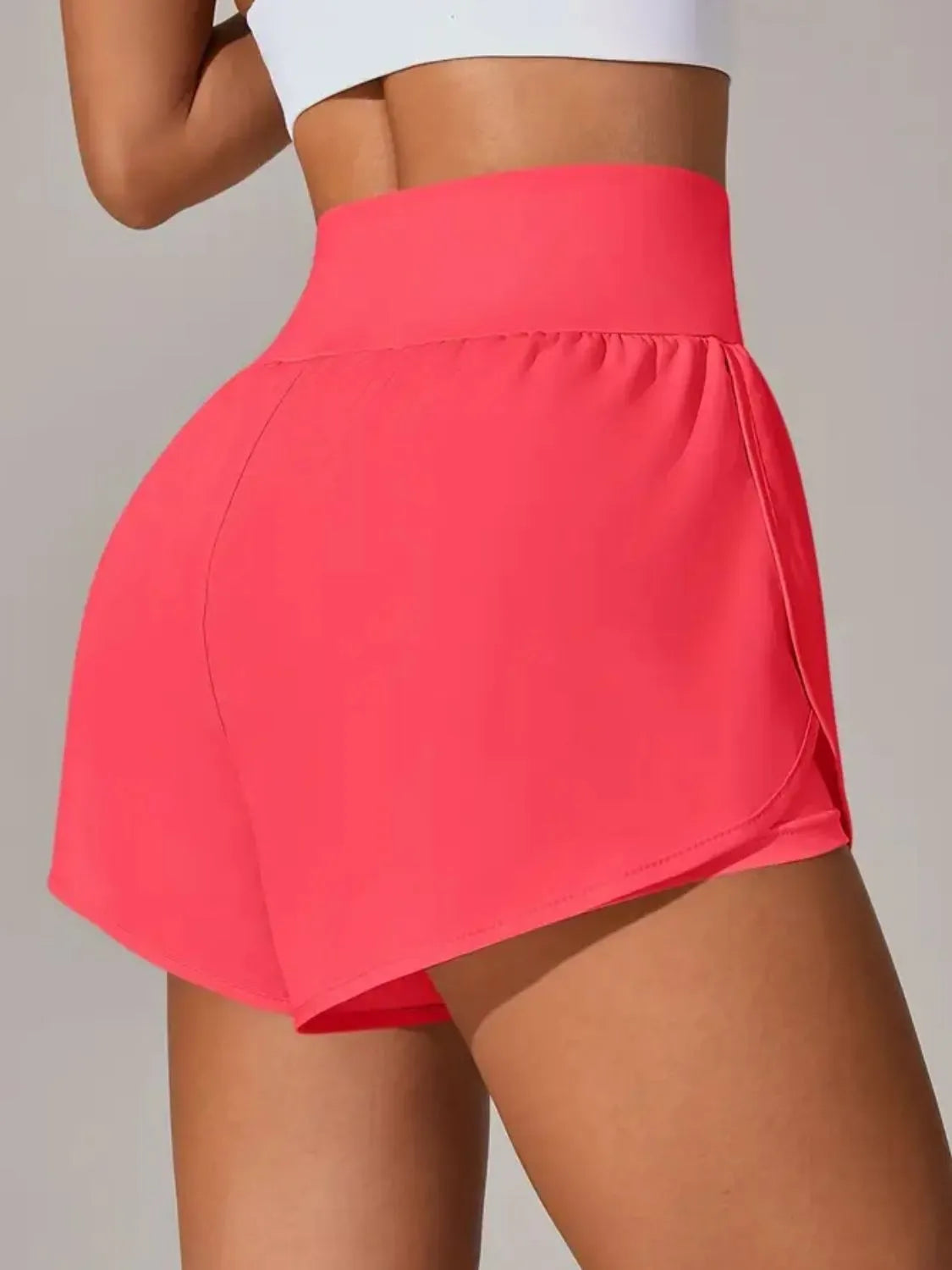 Pocketed High Waist Active Shorts - Fashorio