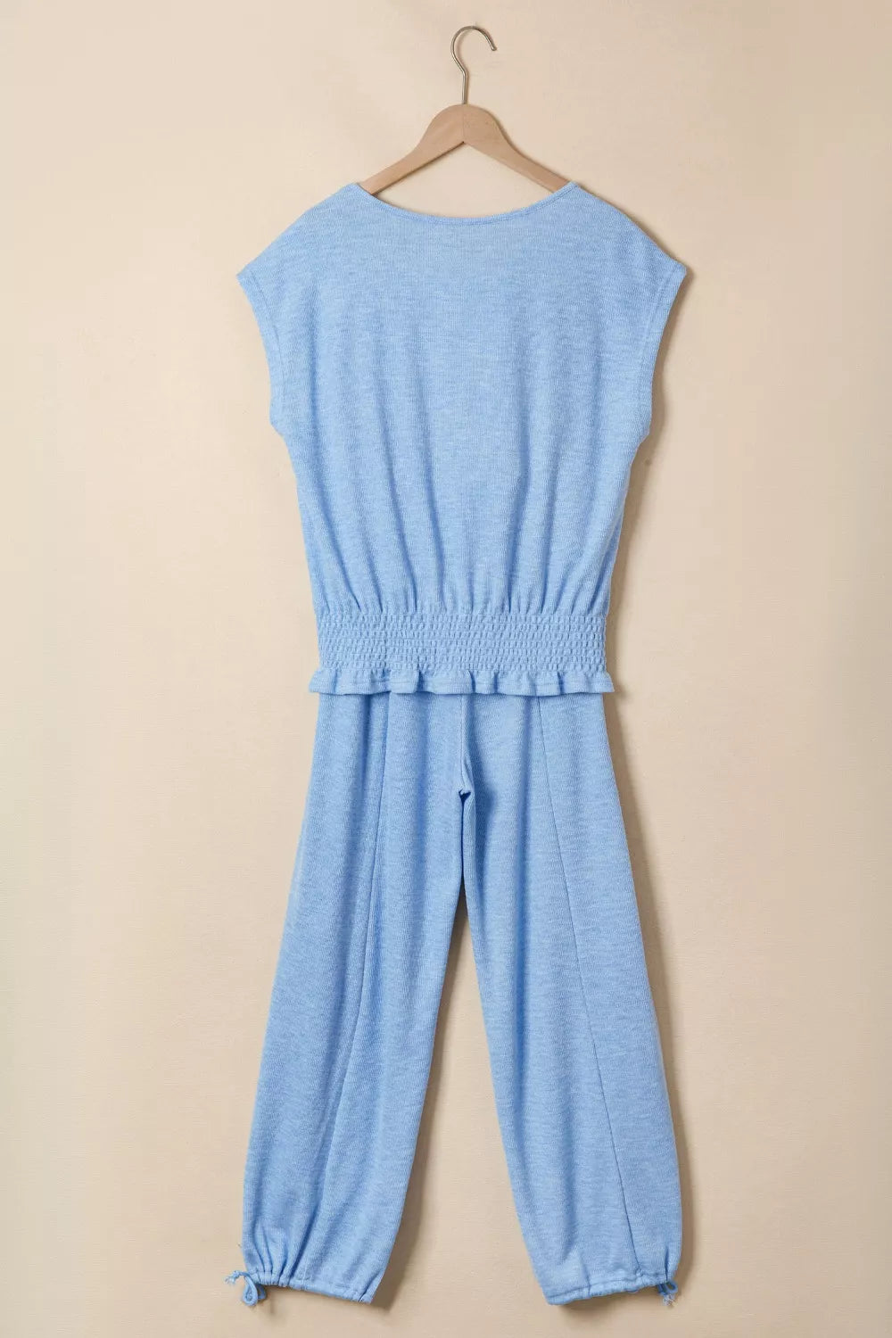 Jogger pants drawstring waist close up