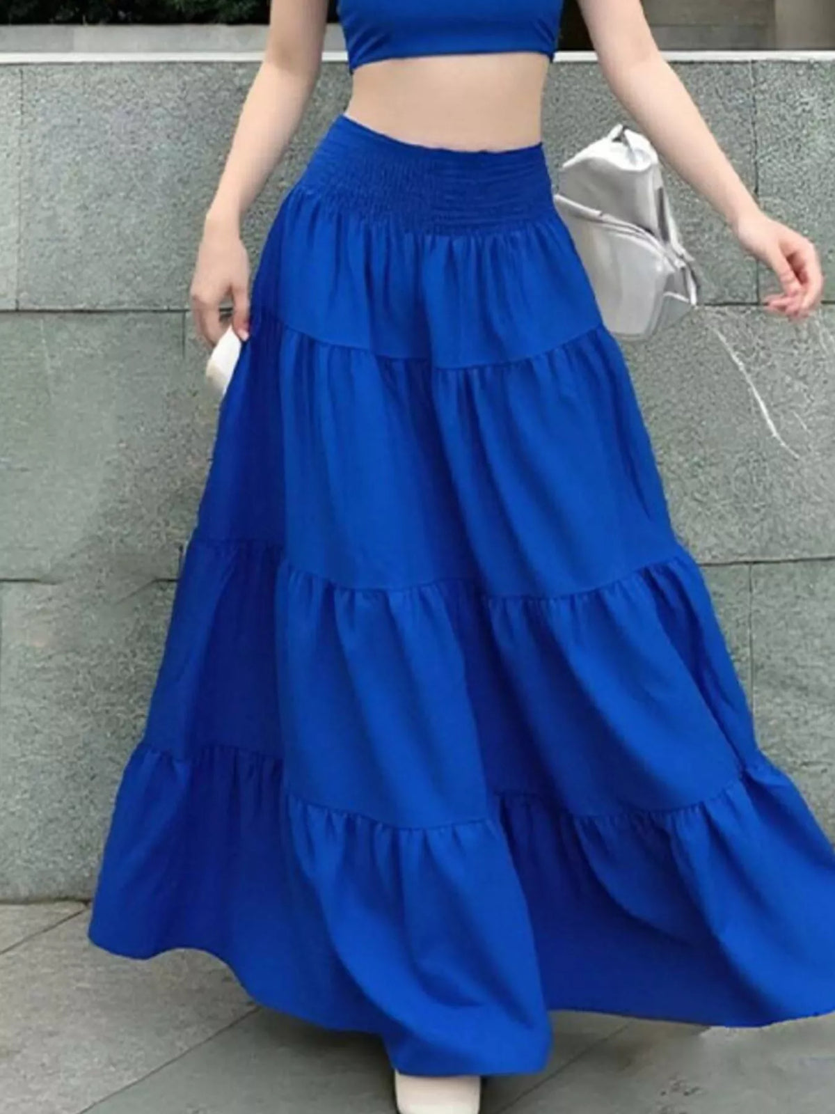 Crop top and maxi skirt full length