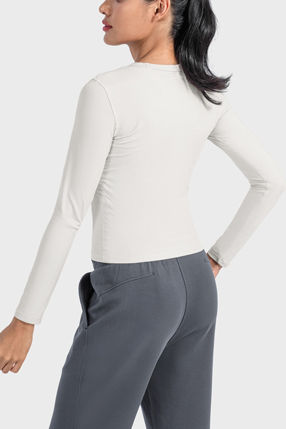 Millennia Round Neck Long Sleeve Sports Top - Fashorio
