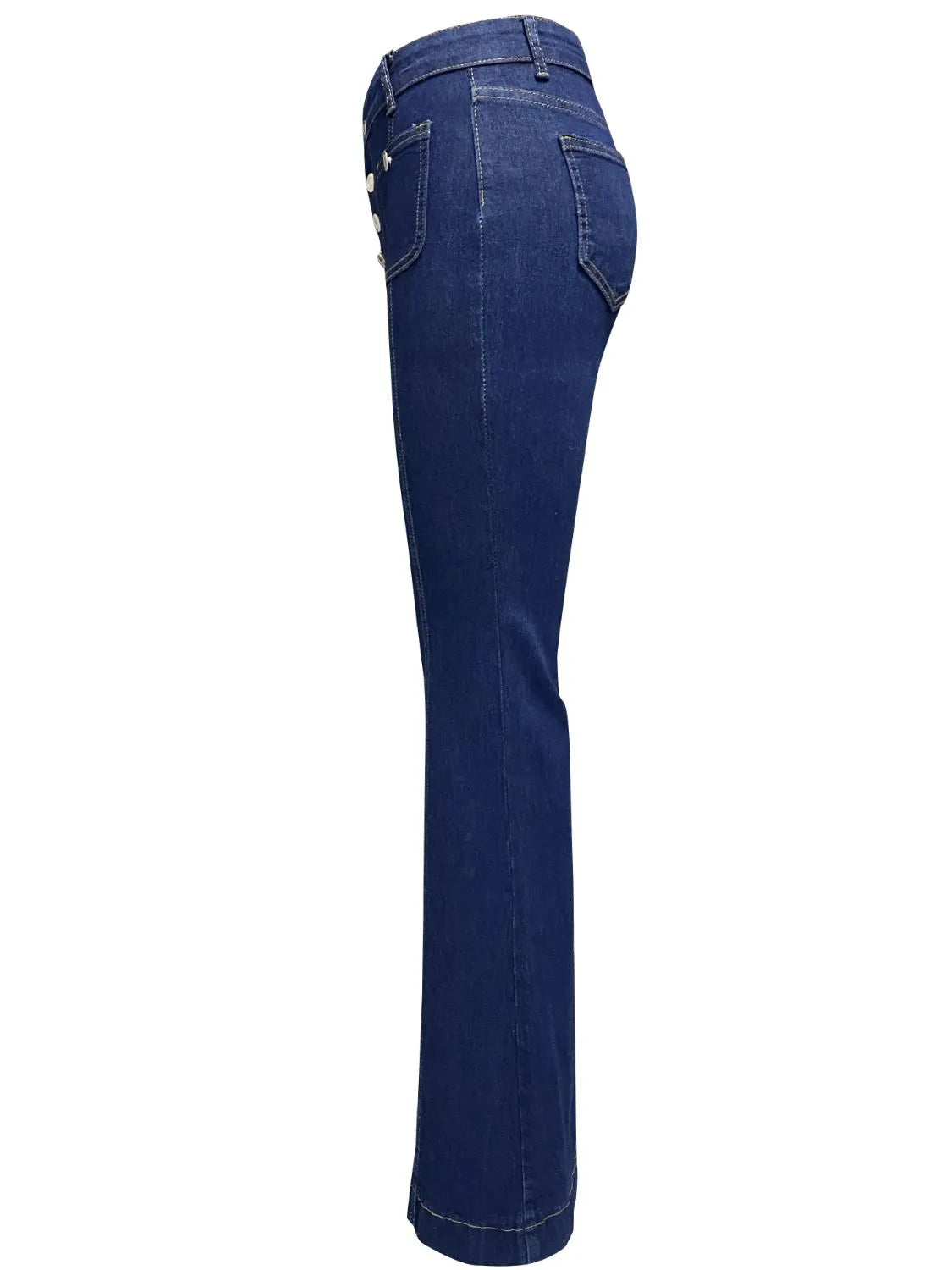 Flare jeans back view showing pockets