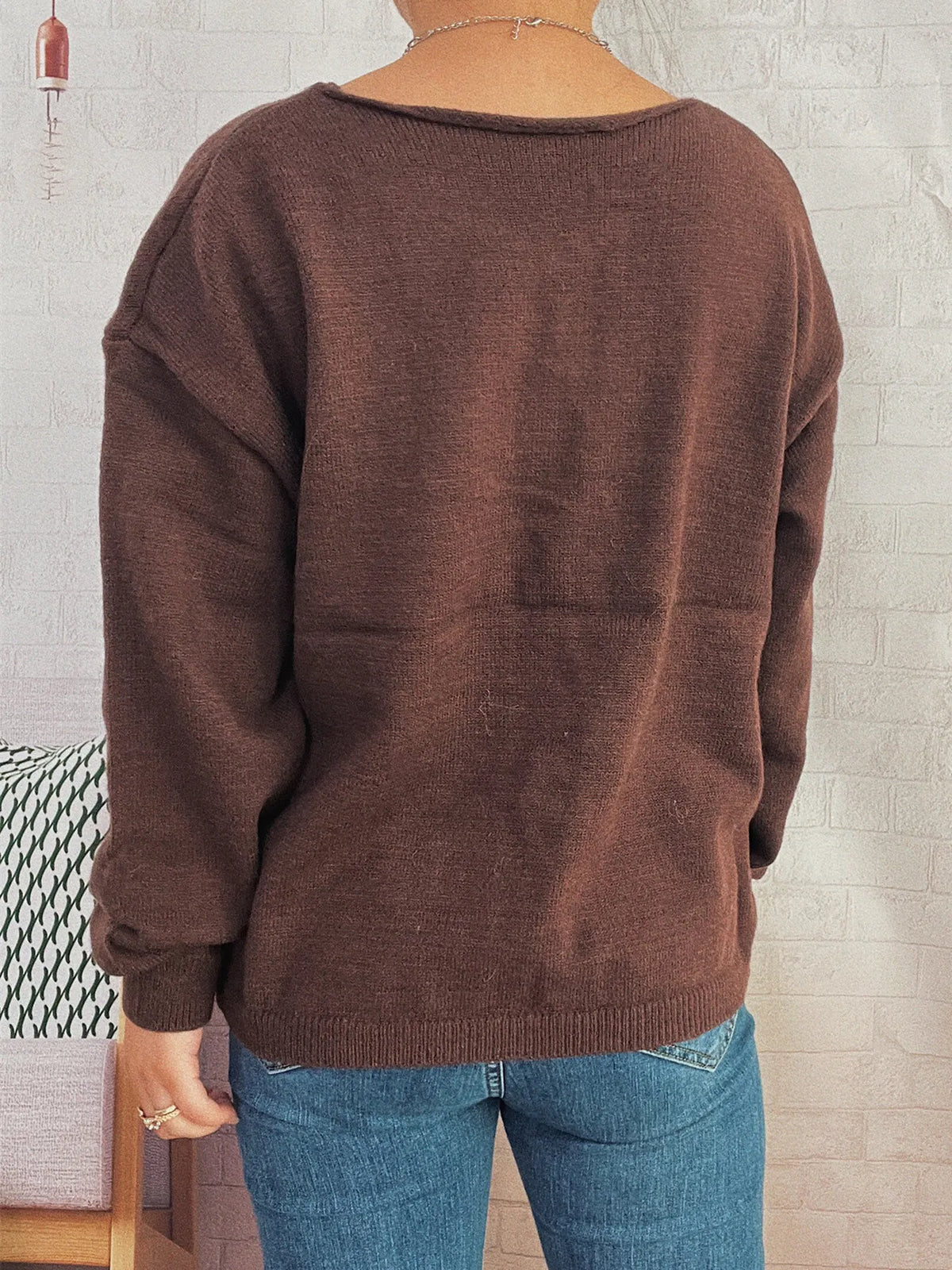 Tie front drop shoulder cardigan, styled with denim
