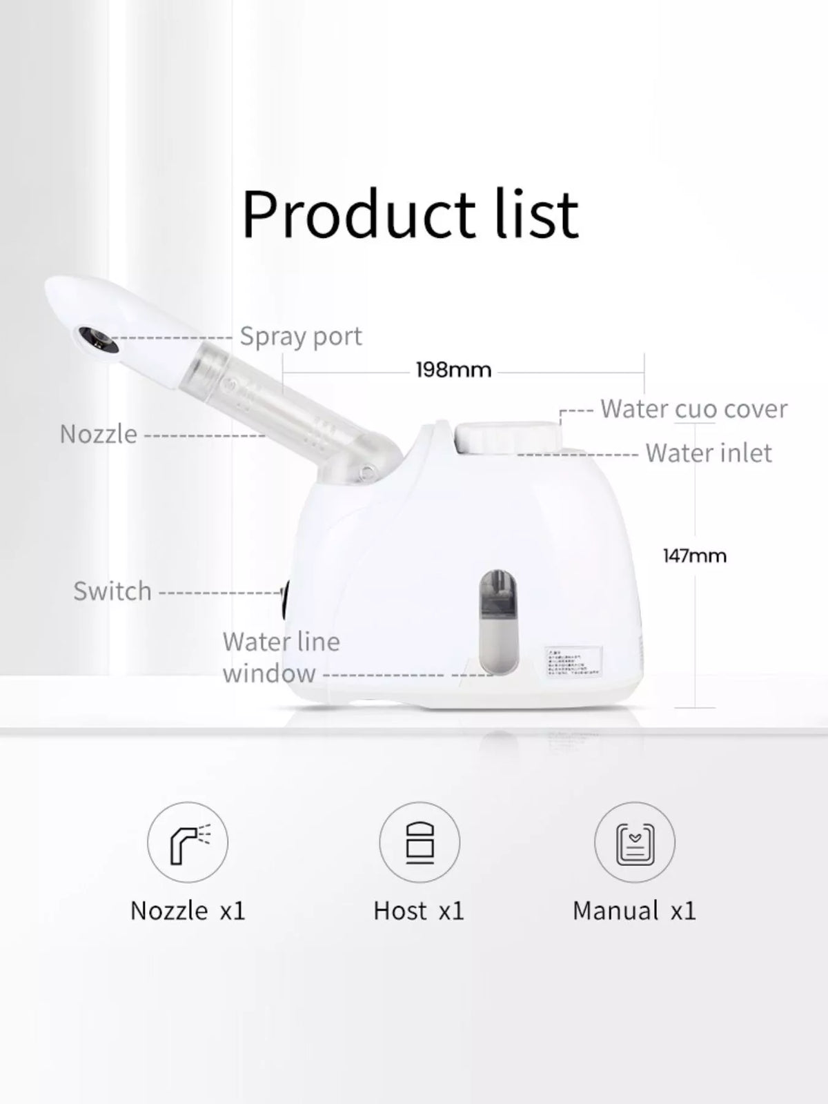 Facial steamer producing warm mist