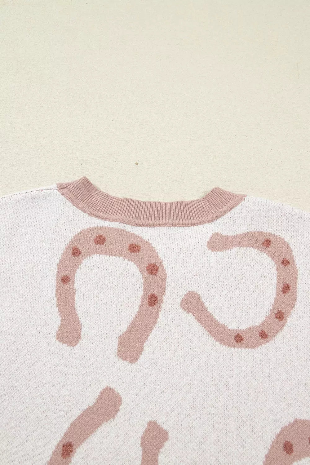Horseshoe Print Side Tie Cap Sleeve Knit Top, view 6