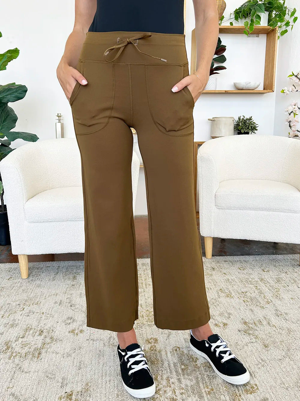 wide leg sports pants front view