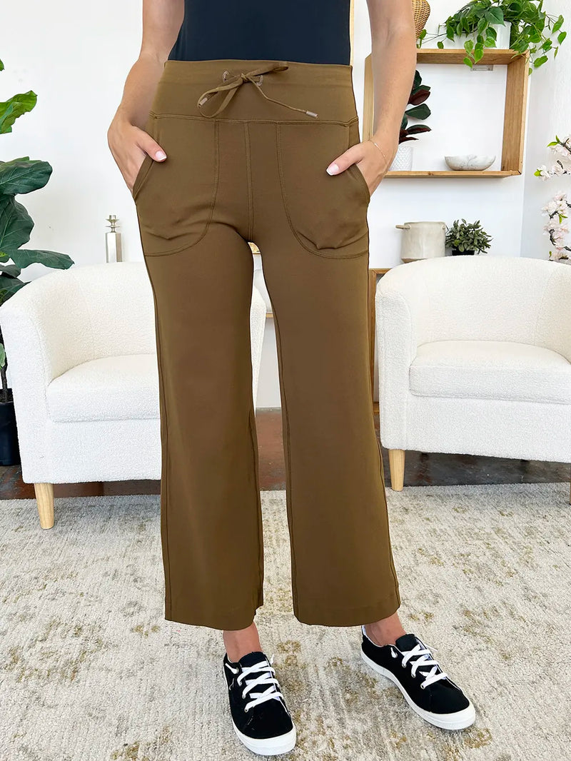 wide leg sports pants front view