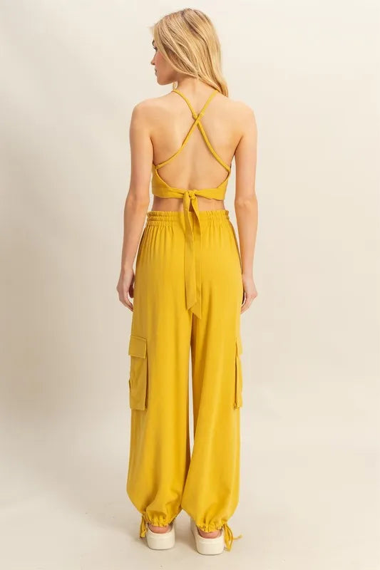 HYFVE Crop Top and Cargo Pants Set - Fashorio