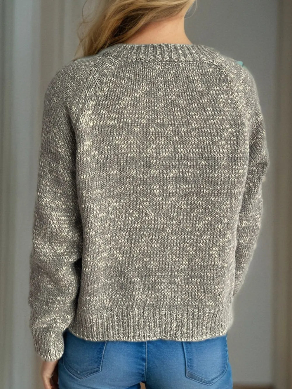 Heathered Button Down Long Sleeve Cardigan - Fashorio