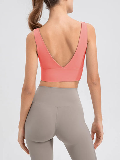 Scoop Neck Wide Strap Active Tank - Fashorio