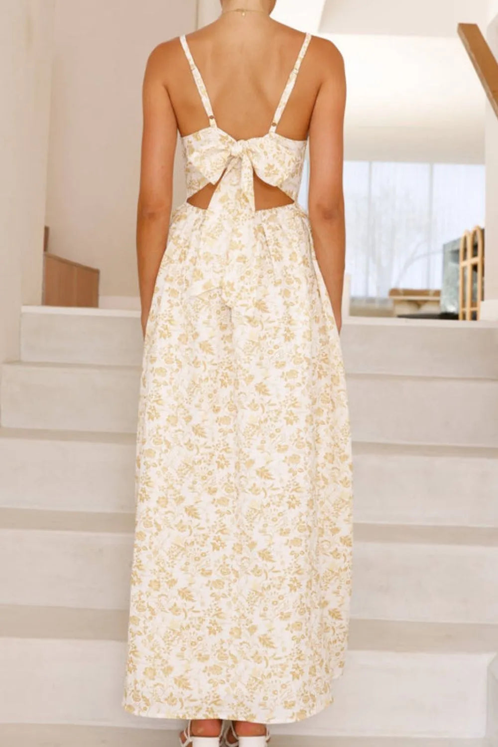 Bow Back V-Neck Cami Maxi Dress, front view
