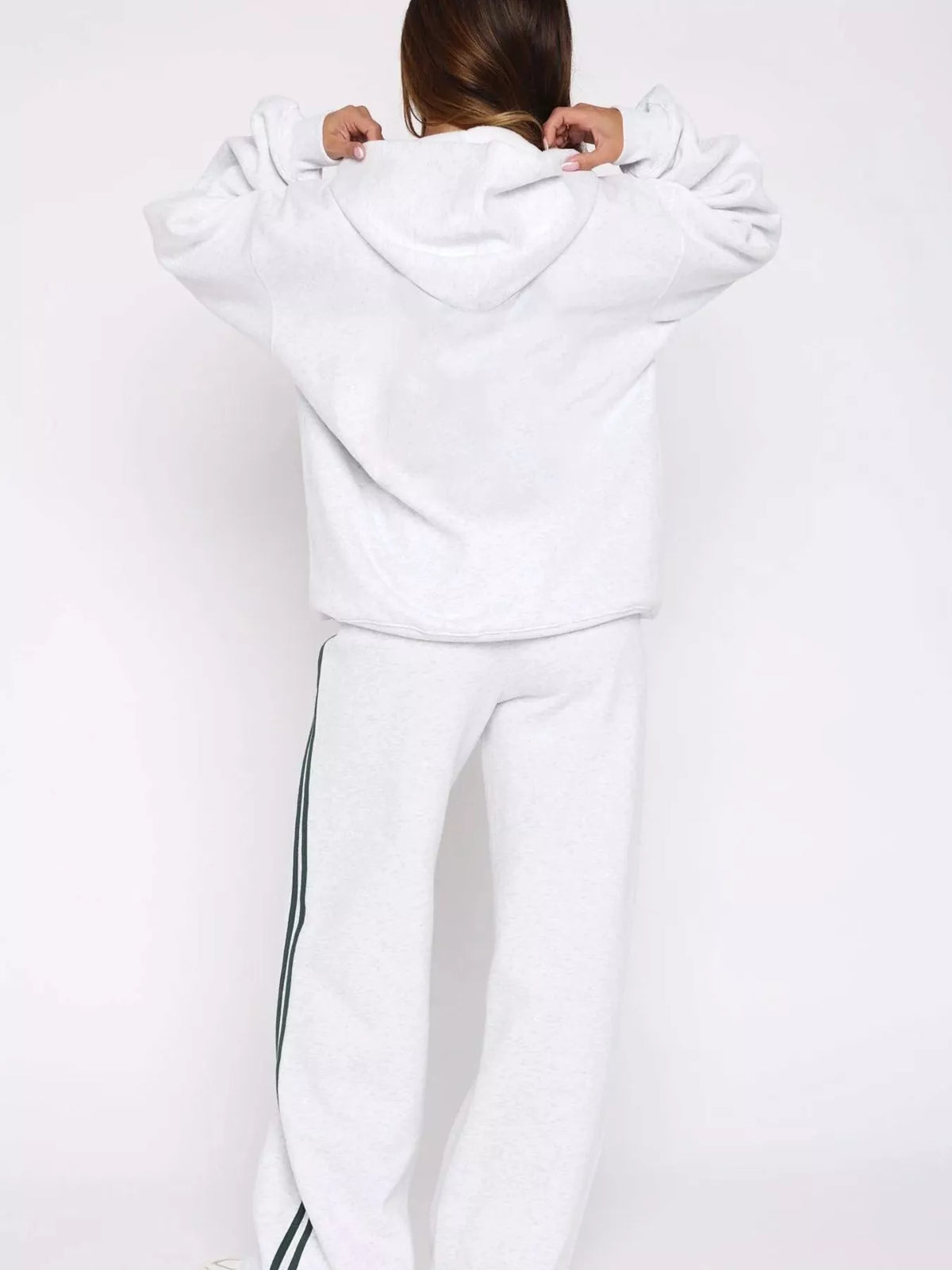 Zip Up Hoodie and Striped Pants Set, view 17