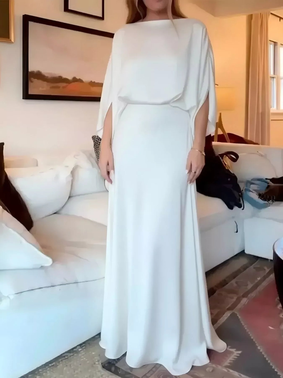 Batwing Sleeve Maxi Dress side view
