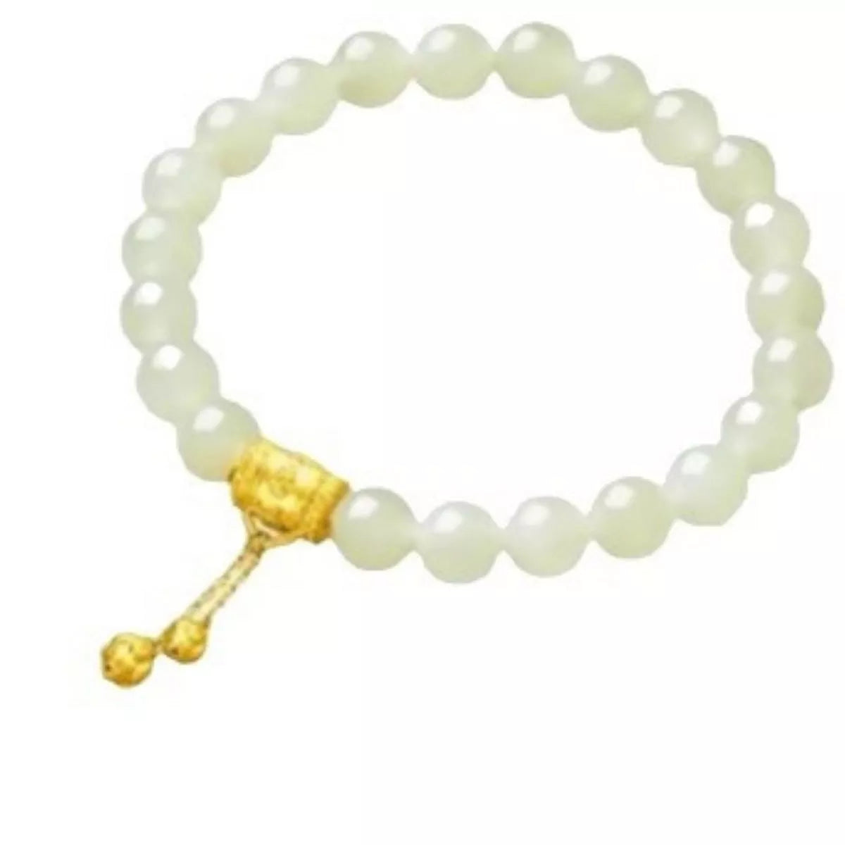 Green jade beaded bracelet in gift box