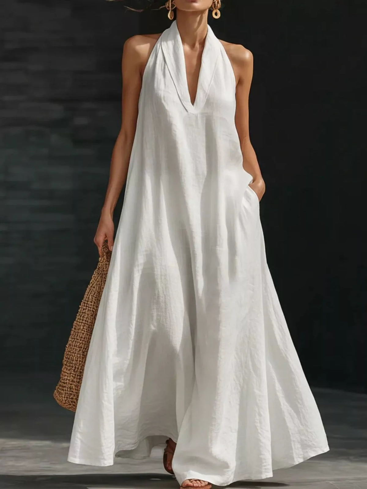 Sleeveless maxi dress full length