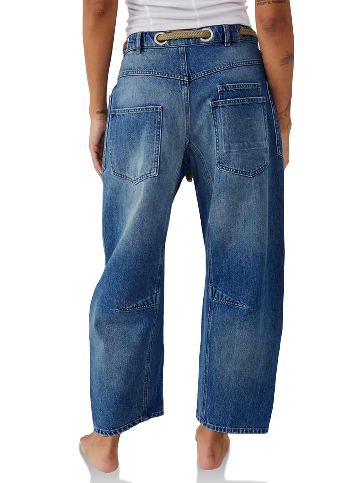 Relaxed fit washed jeans