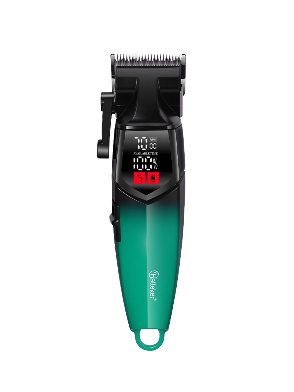 LED display on hair clipper close up
