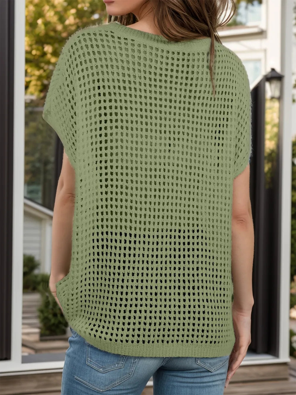Openwork cover up knit texture detail