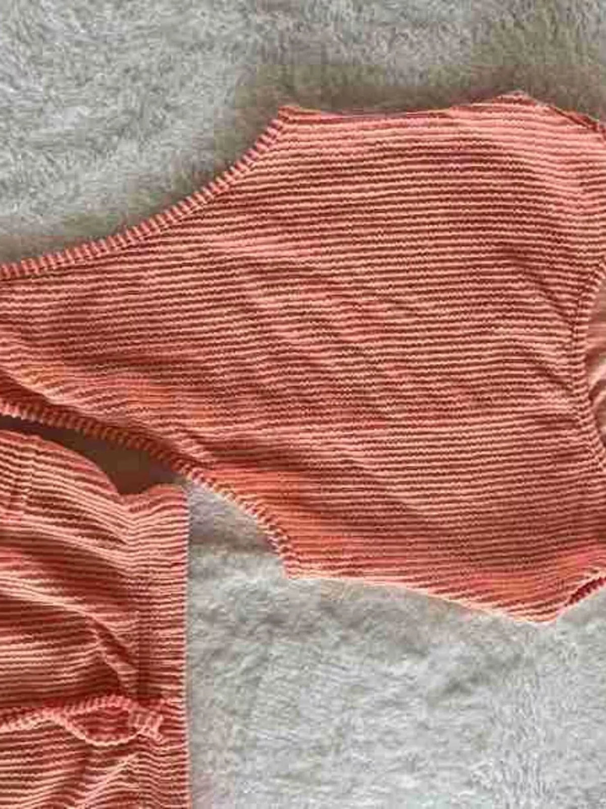 Ribbed knit bodysuit and skirt set styled ensemble