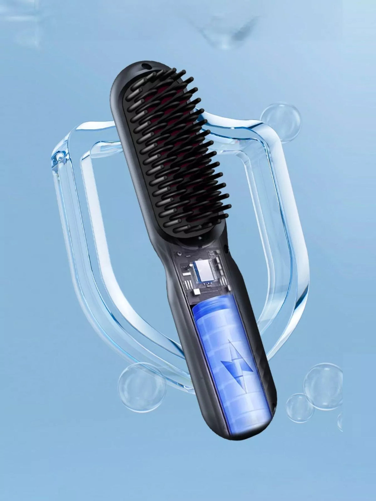 Dark gray straightening comb