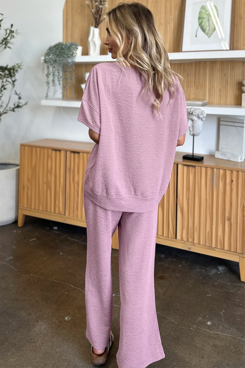 Womens textured set third colour front view