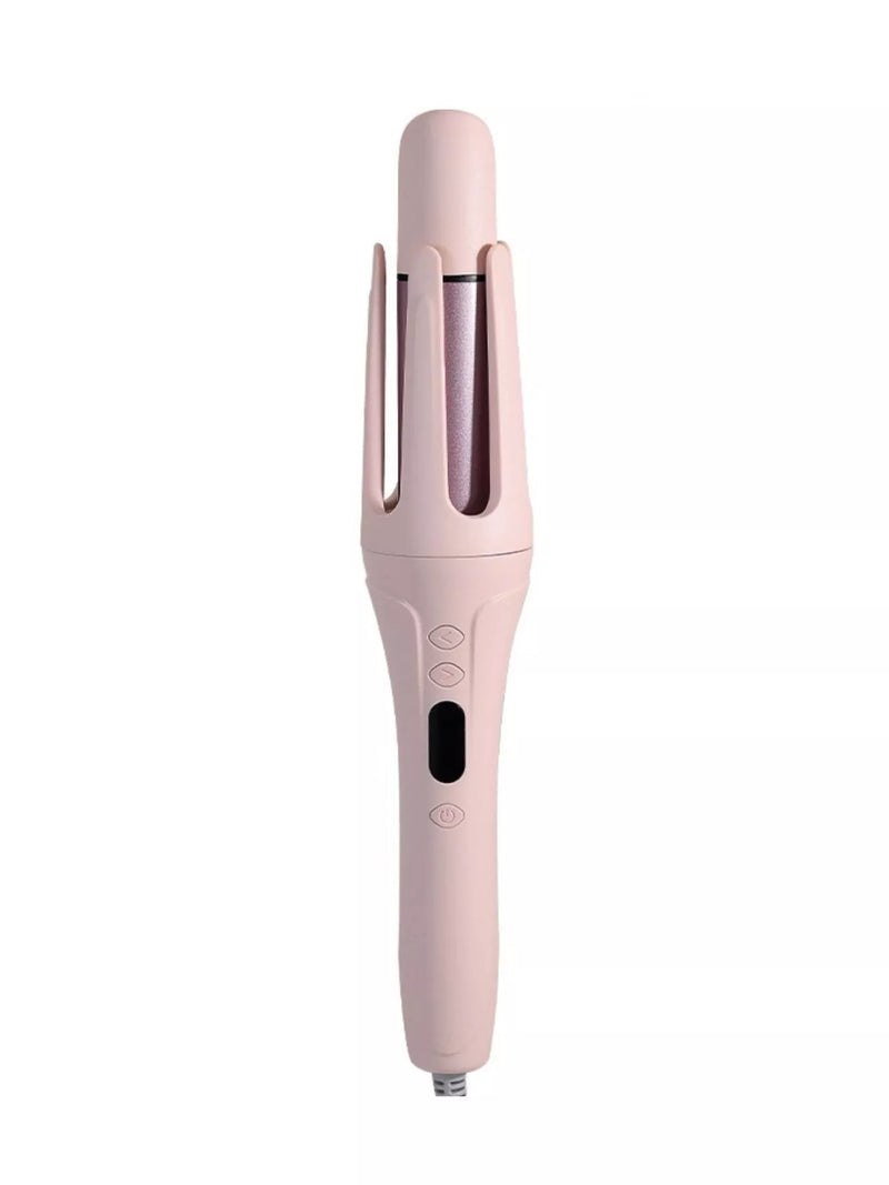Watermelon pink automatic curling iron front view