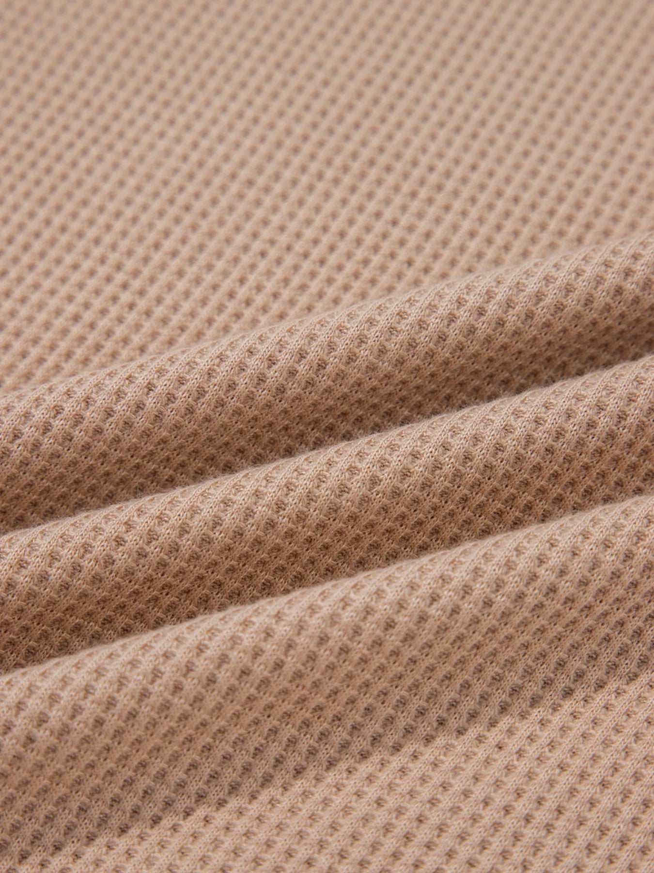 Waffle Textured Tunic Henley Top with Slits - Fashorio