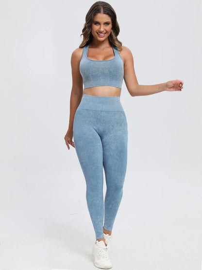 Scoop Neck Wide Strap Top and Pants Active Set - Fashorio