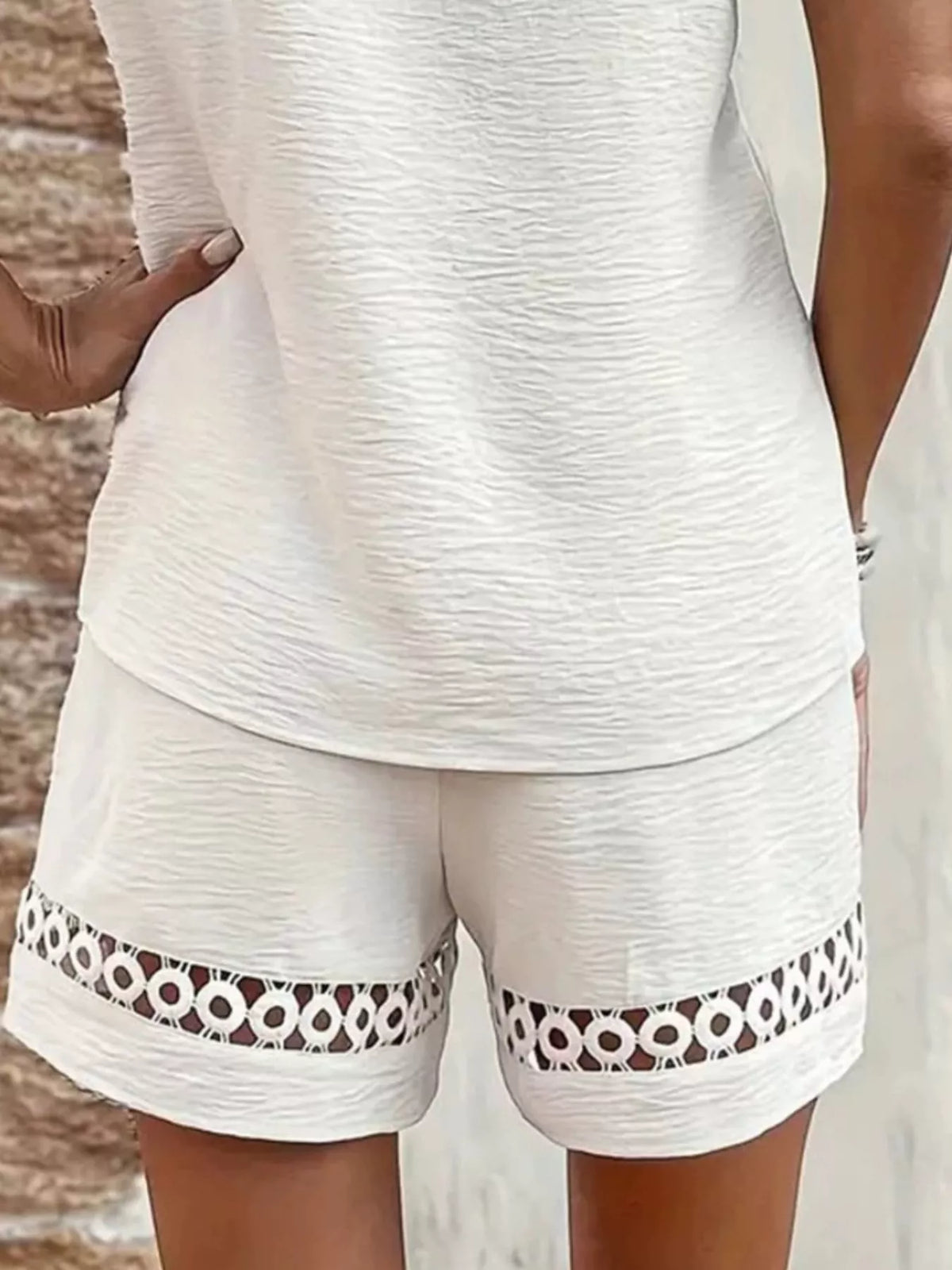 Matching shorts close up view