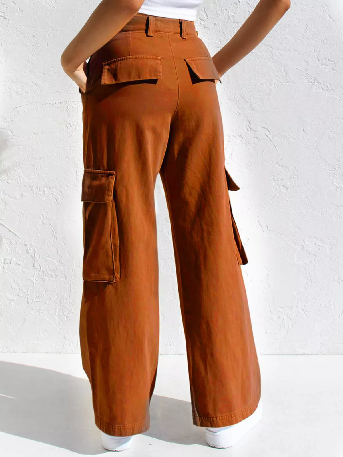 High Waist Wide Leg Cargo Jeans, view 14