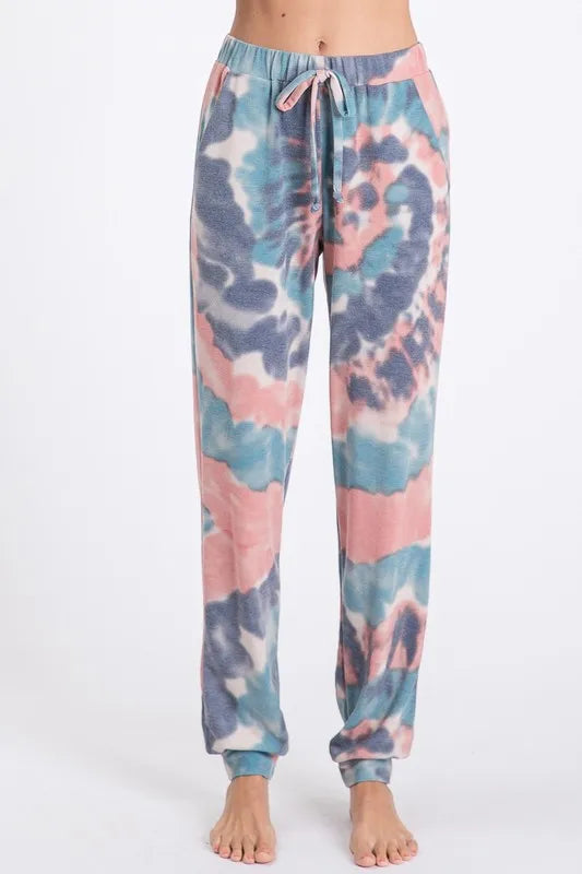 BiBi Tie Dye French Terry Casual Pants MULTI - Fashorio