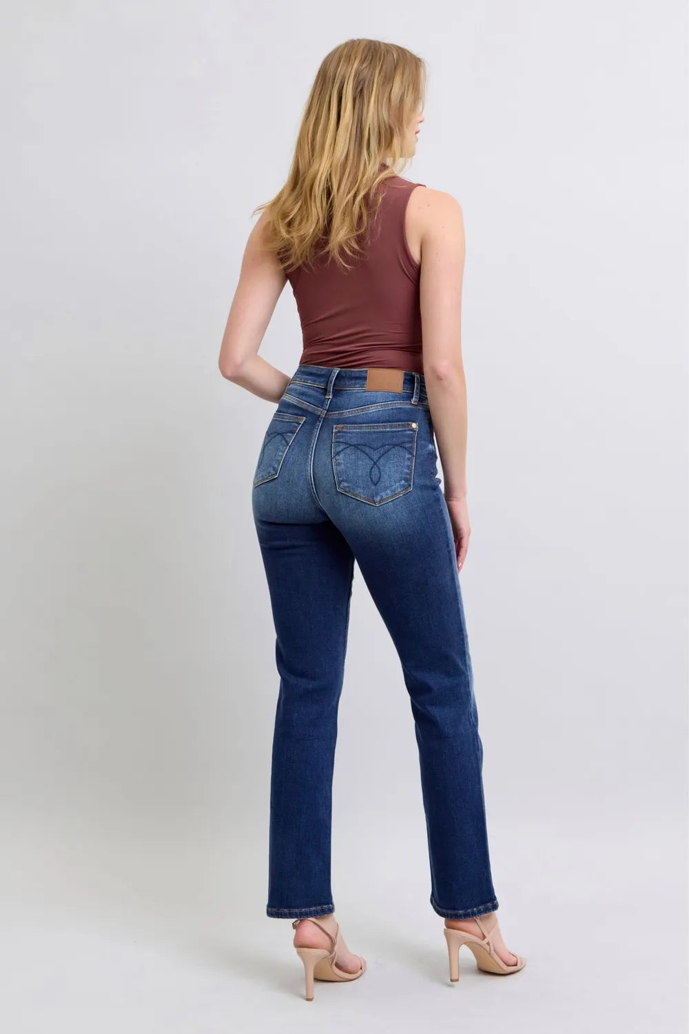 Judy Blue Full Size Washed Straight Leg Jeans with Pockets - Fashorio