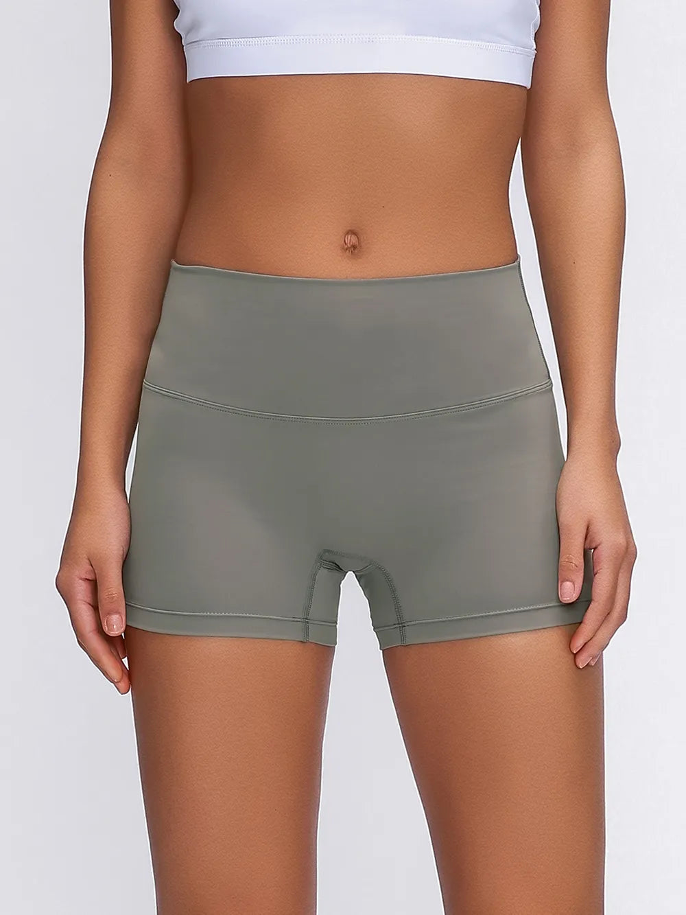 high waist active shorts detail view
