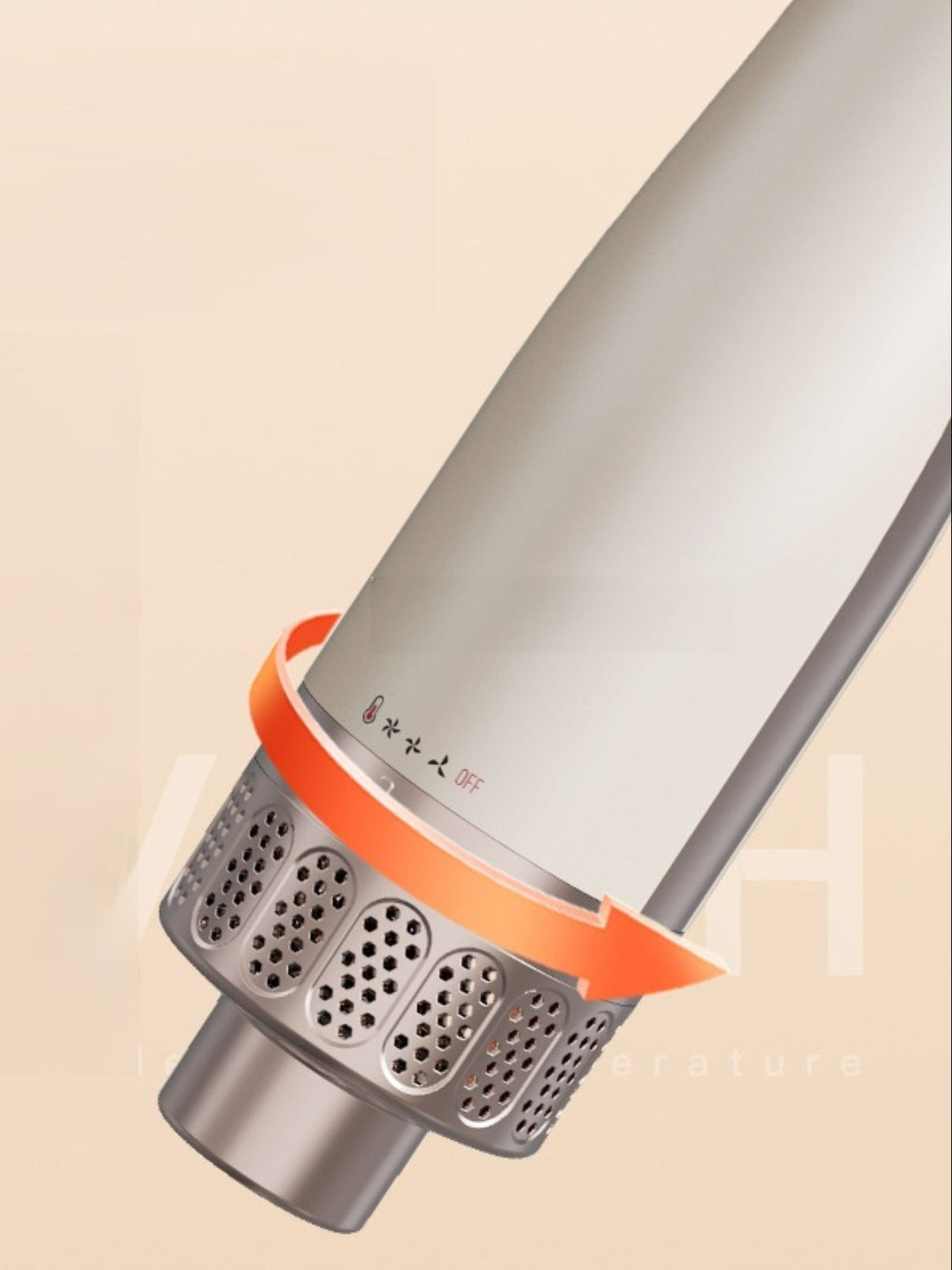 Hot air brush bristle detail