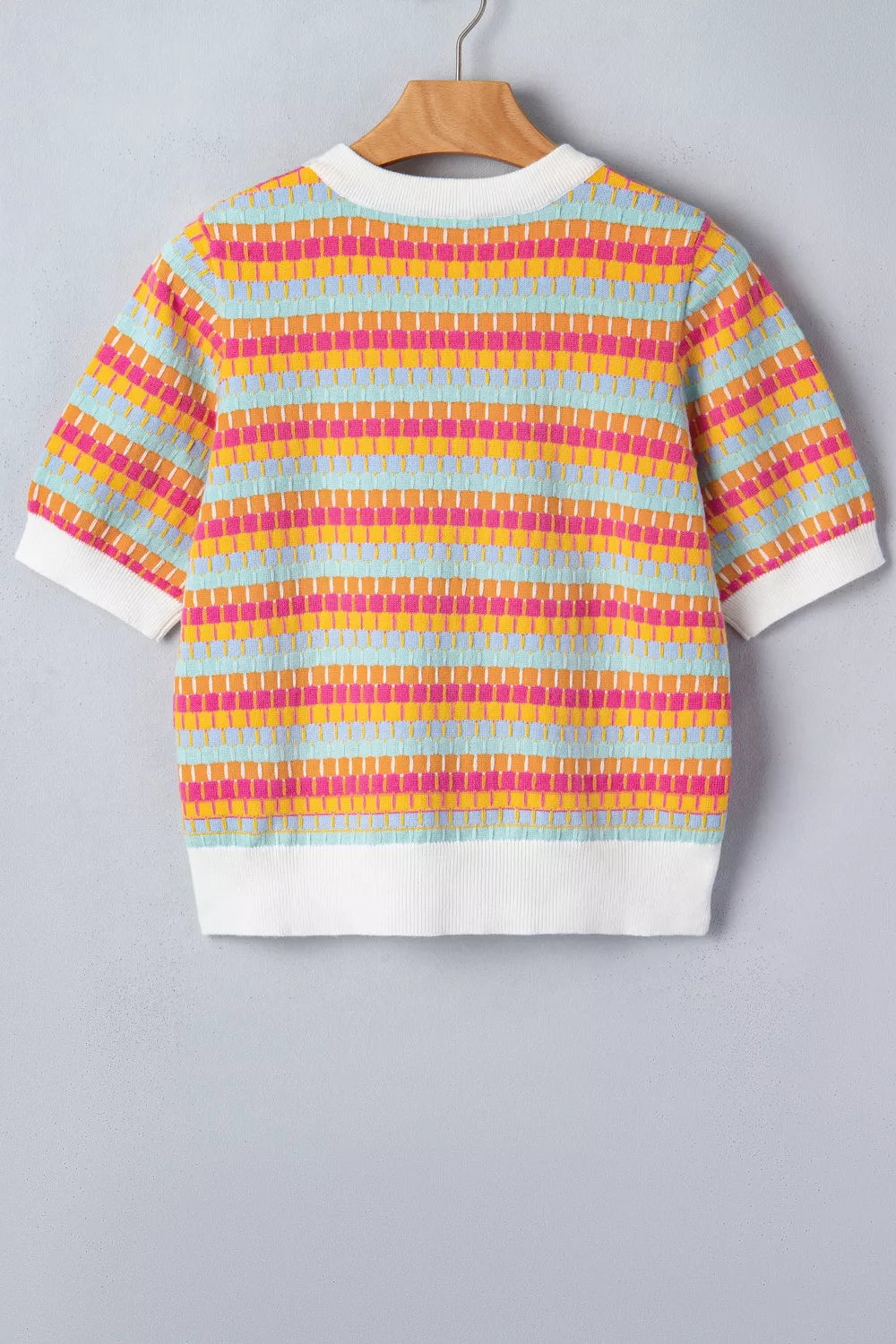 Abstract striped sweater back view