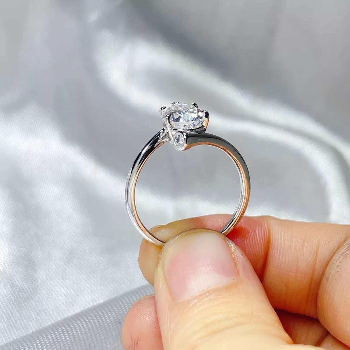 Silver ring band detail from the side